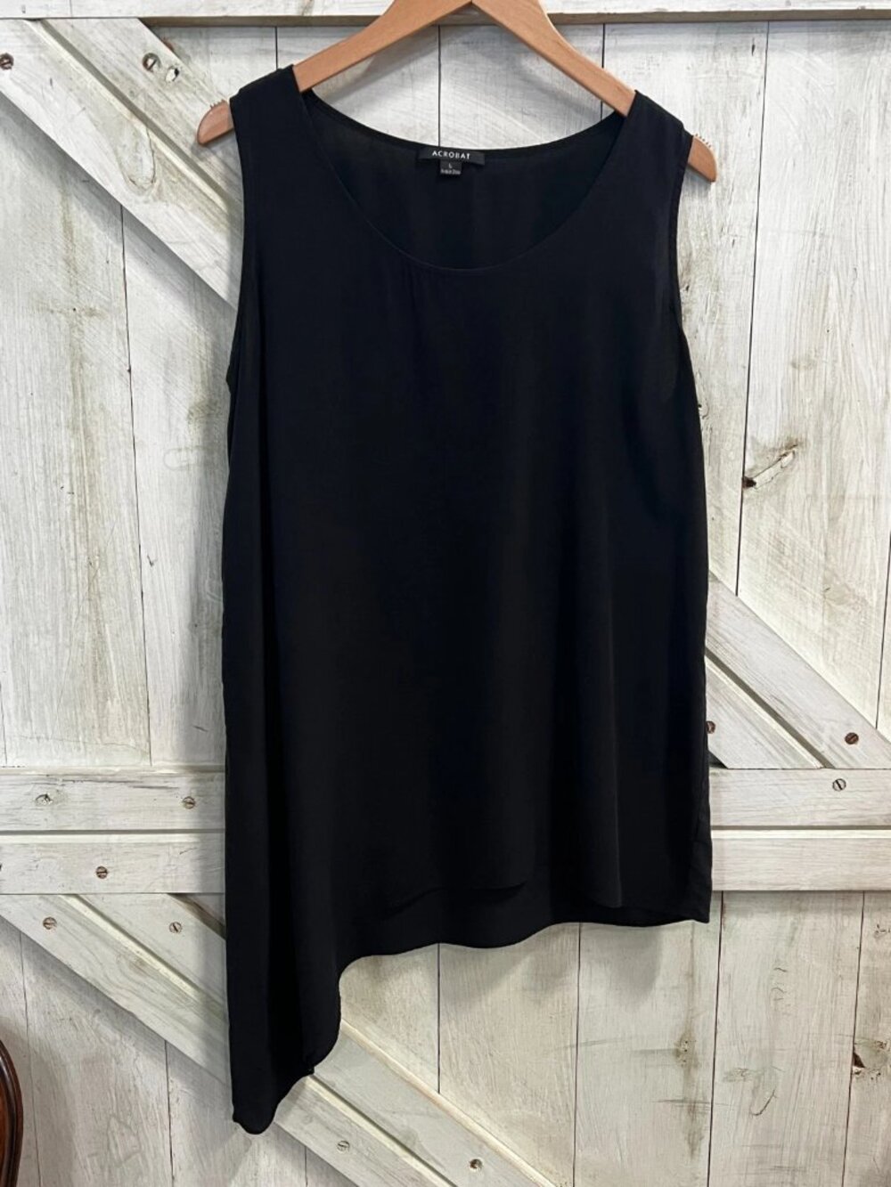 Acrobat Black Silk Tank Top Size L